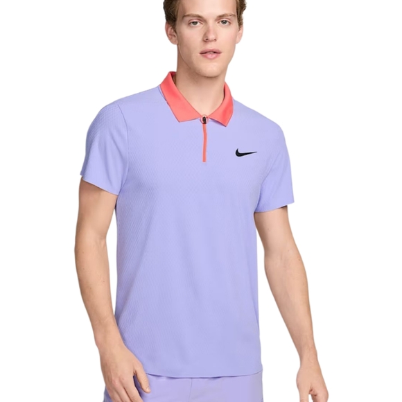 Nike Court Slam Ultimate Men's Dri-FIT ADV Tennis Polo Purple‎ Coral Size Small - Picture 1 of 12